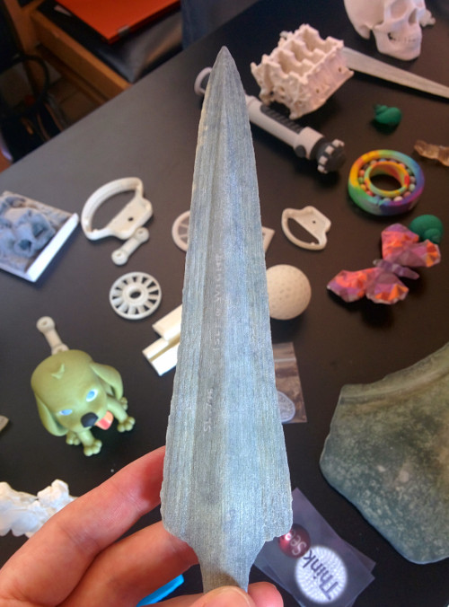 Spear head 3D printed thanks to PyBossa